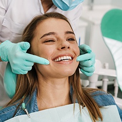 Woman smiling at the dentist